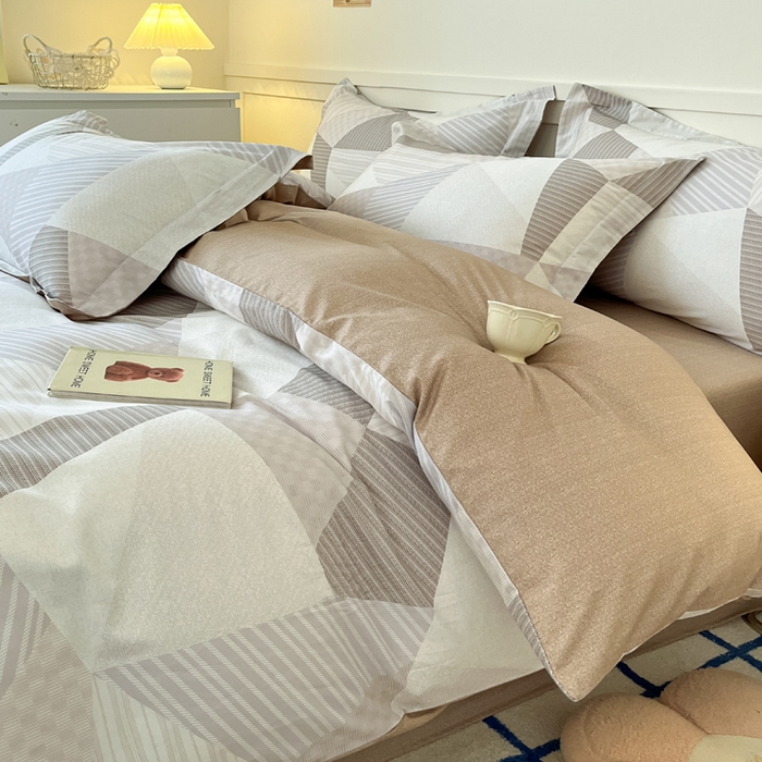 91家纺网 家纺一手货源 找家纺 2024新款小清新全棉印花四件套-68系列 D贝尔