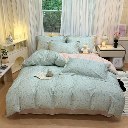 91家纺网 家纺一手货源 找家纺 （总）2024新款小清新全棉印花四件套-68系列