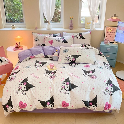 91家纺网 家纺一手货源 找家纺 （总）桃子家居 2024新款三丽鸥正版授权卡通纯棉印花系列四件套