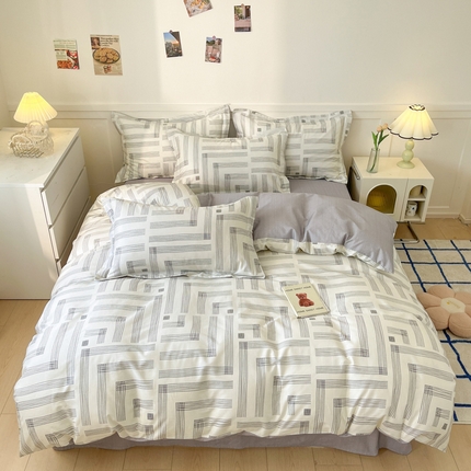 91家纺网 家纺一手货源 找家纺 （总）2024新款小清新全棉印花四件套-68系列