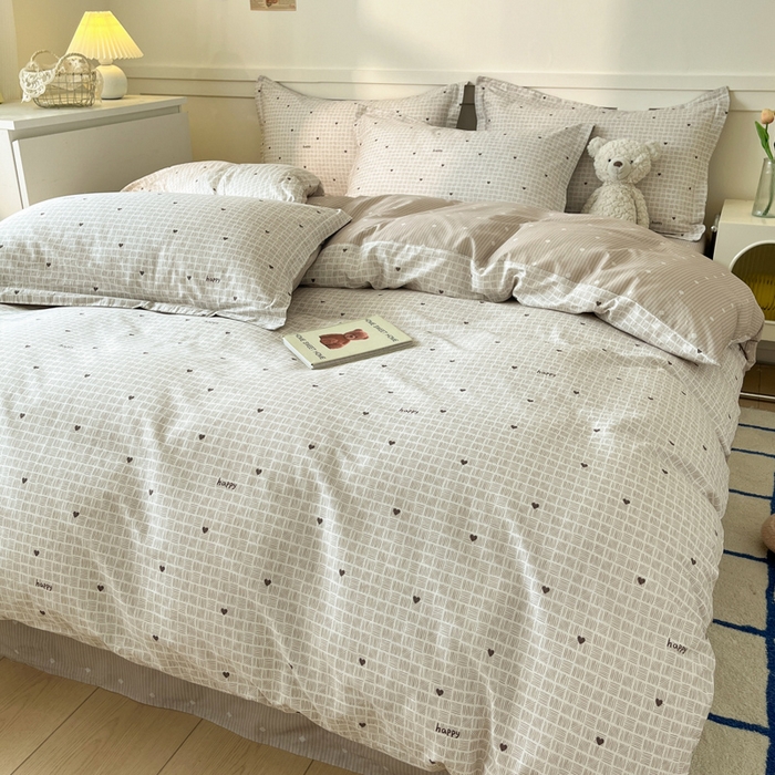 91家纺网 家纺一手货源 找家纺 2024新款小清新全棉印花四件套-68系列 D好心情