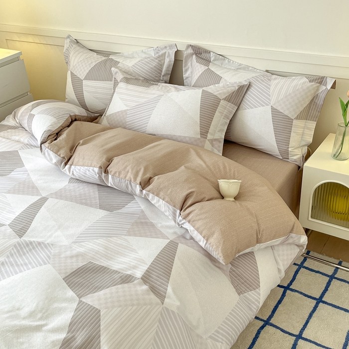 91家纺网 家纺一手货源 找家纺 2024新款小清新全棉印花四件套-68系列 D贝尔