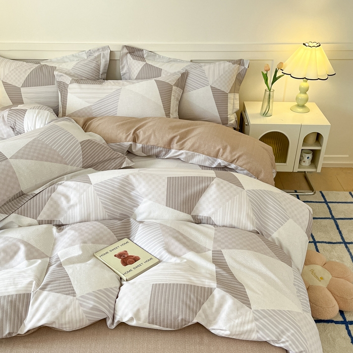 91家纺网 家纺一手货源 找家纺 2024新款小清新全棉印花四件套-68系列 D贝尔