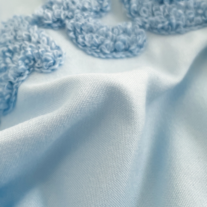 91家纺网 家纺一手货源 找家纺 易禾家纺 2024新款专板花型亲肤水洗棉毛巾绣花边四件套-小伙伴 小伙伴-蓝