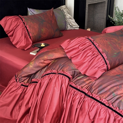 91家纺网 家纺一手货源 找家纺 （总）鹿班家居 2024新款100支长绒棉数码印花系列四件套-西西里岛（标准会员-20 ）