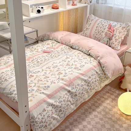 2024新款小清新全棉印花学生宿舍三件套-68系列 A蜜夏