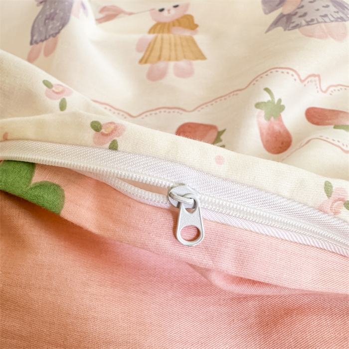 91家纺网 家纺一手货源 找家纺 简宜家居（朝初家纺）2025新款40支全棉四件套 蝴蝶结小兔