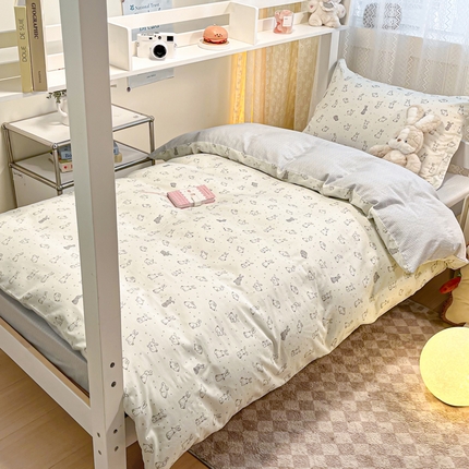 91家纺网 家纺一手货源 找家纺 （总）2024新款小清新全棉印花学生宿舍三件套-68系列