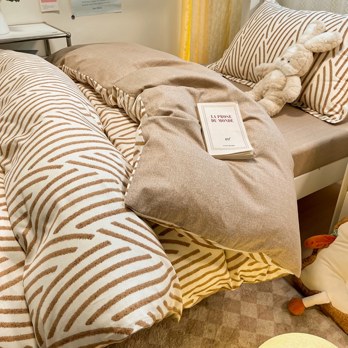 91家纺网 家纺一手货源 找家纺 2024新款小清新全棉印花学生宿舍三件套-68系列 D里斯本