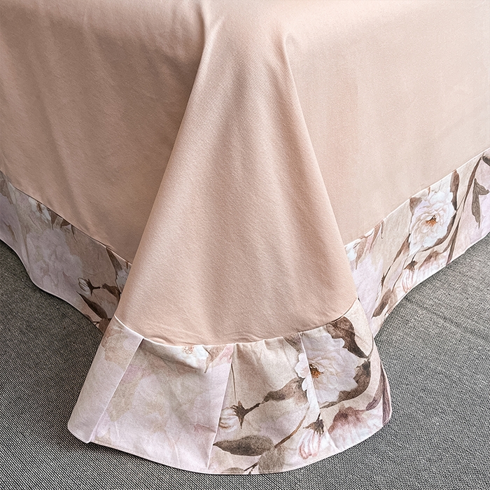 91家纺网 家纺一手货源 找家纺 格里芬家纺 2025新款花卉系列全棉加厚磨毛数码印花四件套（控价劵后标准208起） 米莉亚-粉