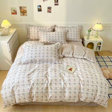 91家纺网 家纺一手货源 找家纺 （总）2024新款小清新全棉印花四件套-68系列