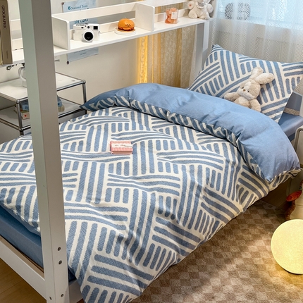 91家纺网 家纺一手货源 找家纺 （总）2024新款小清新全棉印花学生宿舍三件套-68系列