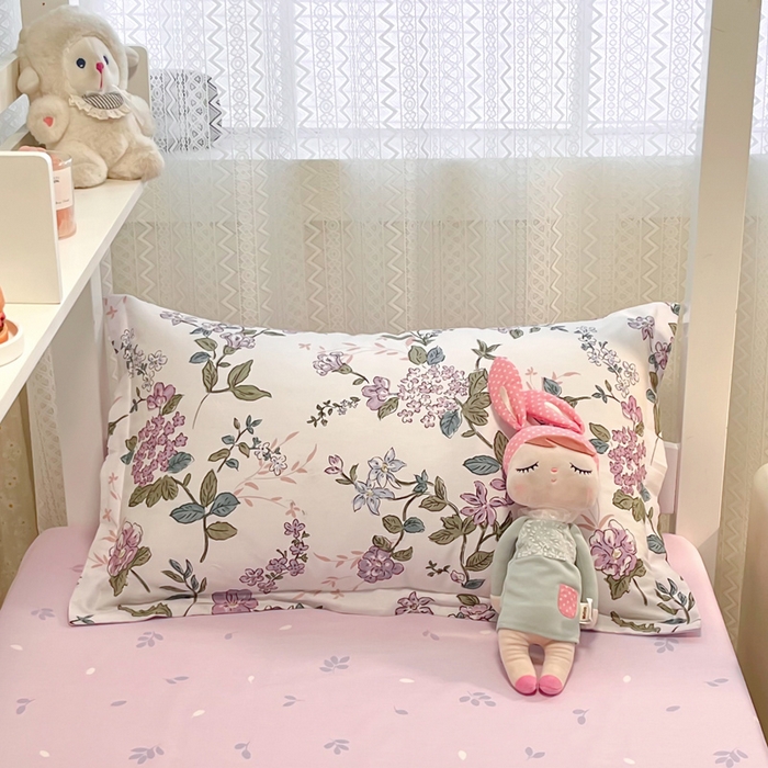 91家纺网 家纺一手货源 找家纺 2024新款小清新全棉印花学生宿舍三件套-68系列 B花之恋