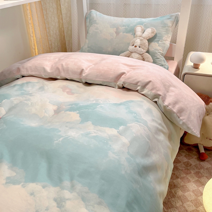 91家纺网 家纺一手货源 找家纺 2024新款小清新全棉印花学生宿舍三件套-68系列 B遐想