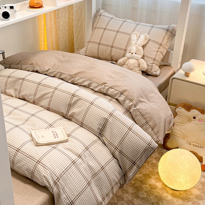 91家纺网 家纺一手货源 找家纺 2024新款小清新全棉印花学生宿舍三件套-68系列 D雅致