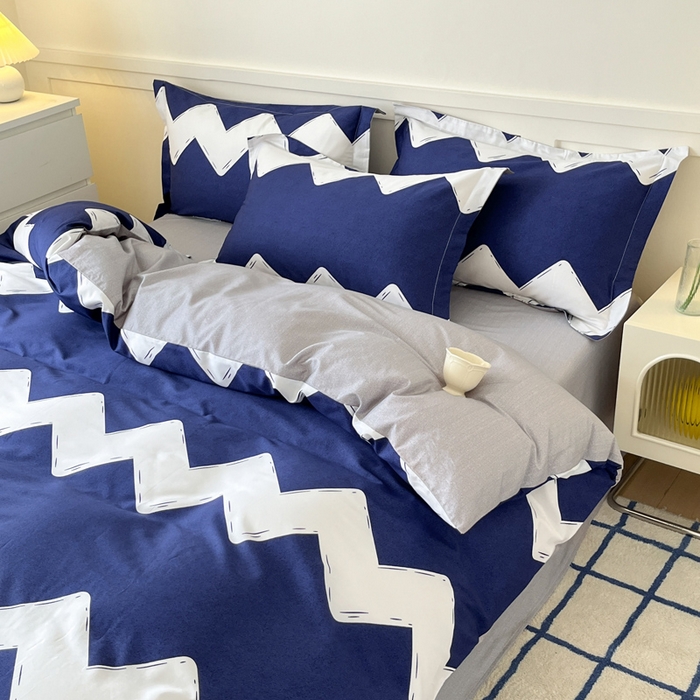 91家纺网 家纺一手货源 找家纺 2024新款小清新全棉印花四件套-68系列 D简爱