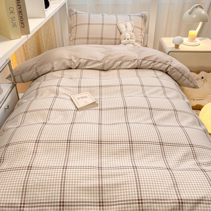 91家纺网 家纺一手货源 找家纺 2024新款小清新全棉印花学生宿舍三件套-68系列 D雅致