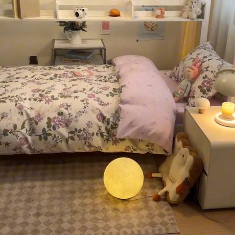 91家纺网 家纺一手货源 找家纺 2024新款小清新全棉印花学生宿舍三件套-68系列 B花之恋