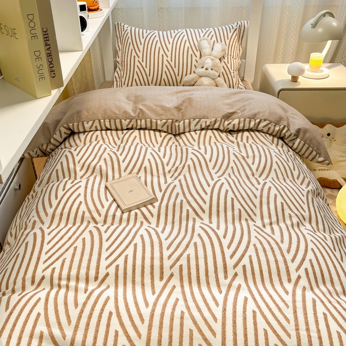 91家纺网 家纺一手货源 找家纺 2024新款小清新全棉印花学生宿舍三件套-68系列 D里斯本