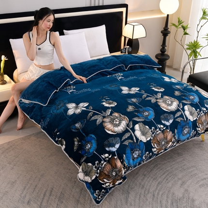 91家纺网 家纺一手货源 找家纺 （总）千嘻汇家纺 2025新款牛奶绒金貂法莱绒单被套