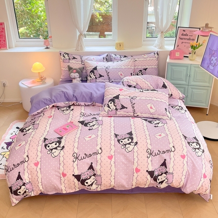 91家纺网 家纺一手货源 找家纺 （总）桃子家居 2024新款三丽鸥正版授权卡通纯棉印花系列四件套