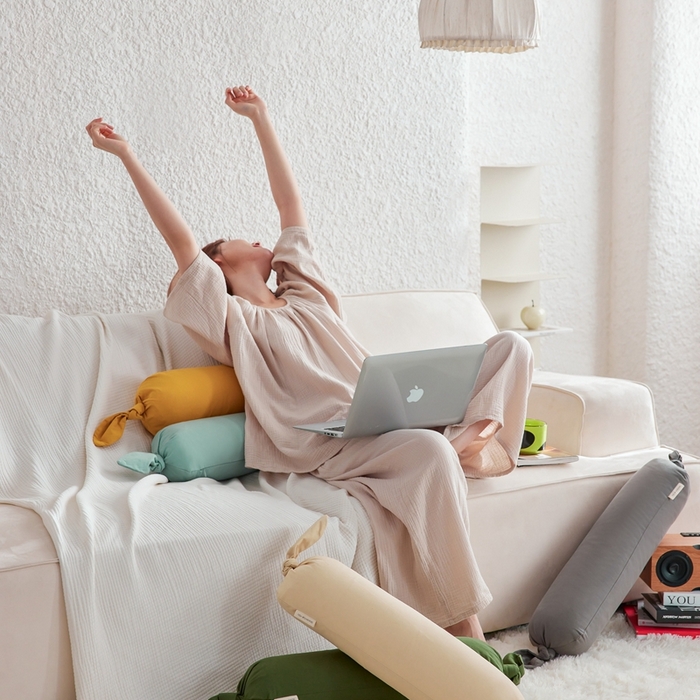 91家纺网 家纺一手货源 找家纺 （总）美茉家居 2024新款纯棉素色帆布糖果枕