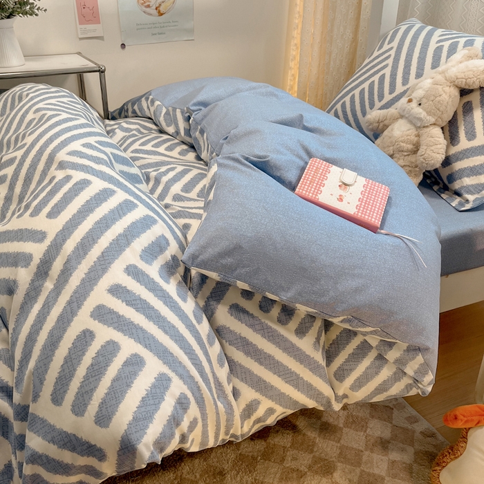 91家纺网 家纺一手货源 找家纺 2024新款小清新全棉印花学生宿舍三件套-68系列 D洛伊-兰