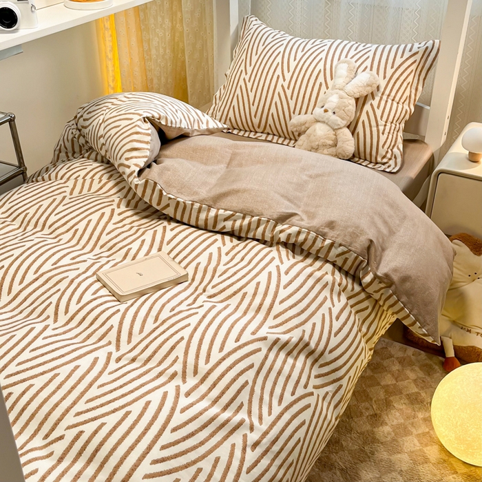 91家纺网 家纺一手货源 找家纺 2024新款小清新全棉印花学生宿舍三件套-68系列 D里斯本