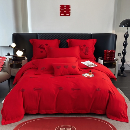 91家纺网 家纺一手货源 找家纺 （总）蒂爵 全棉纯棉简约时尚爆款毛巾绣水洗磨毛婚庆四件套多件套