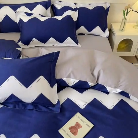 91家纺网 家纺一手货源 找家纺 2024新款小清新全棉印花四件套-68系列 D简爱