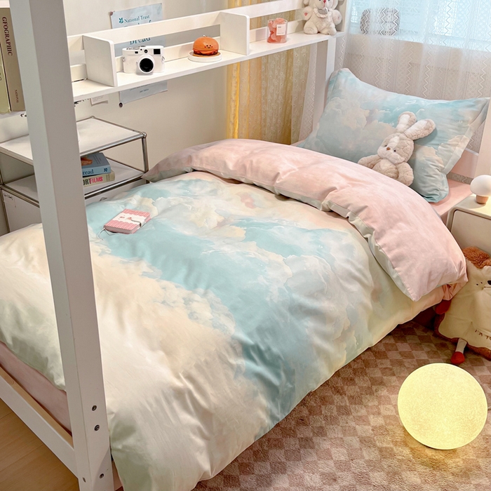 91家纺网 家纺一手货源 找家纺 2024新款小清新全棉印花学生宿舍三件套-68系列 B遐想