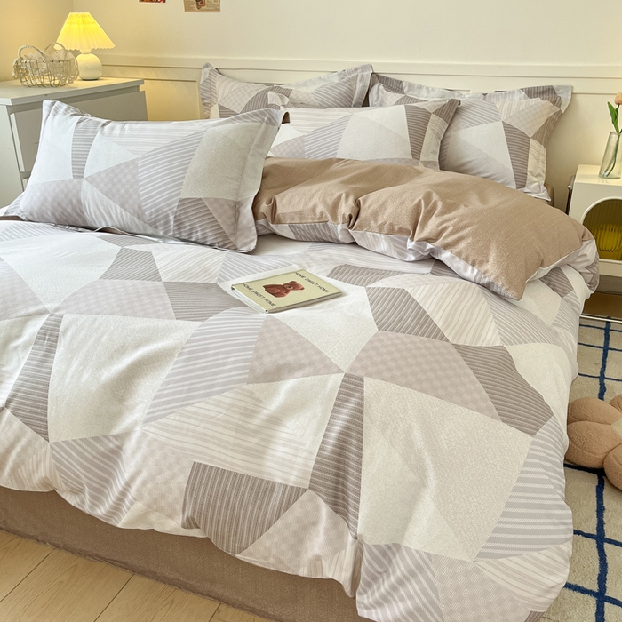 91家纺网 家纺一手货源 找家纺 2024新款小清新全棉印花四件套-68系列 D贝尔