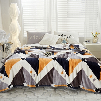 91家纺网 家纺一手货源 找家纺 （总）坦客毯业 2025年新款印花云貂绒毛毯沙发盖毯午睡毯子