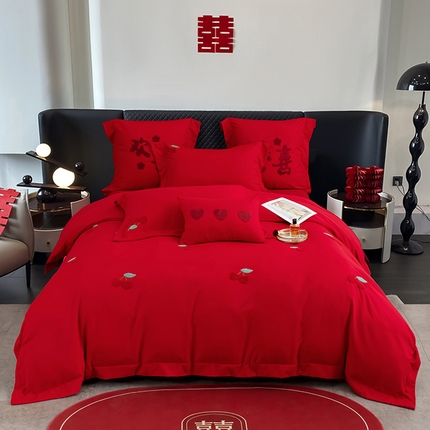 91家纺网 家纺一手货源 找家纺 （总）蒂爵 全棉纯棉简约时尚爆款毛巾绣水洗磨毛婚庆四件套多件套