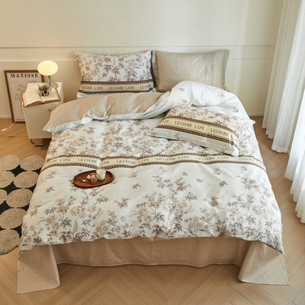 91家纺网 家纺一手货源 找家纺 （总）2024新款小清新全棉印花四件套-68系列