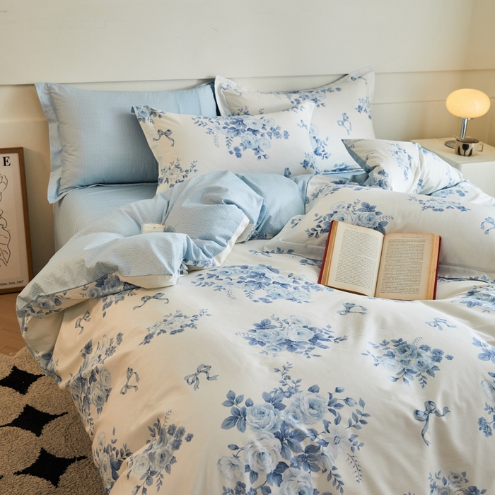 91家纺网 家纺一手货源 找家纺 2024新款小清新全棉印花四件套-68系列 F春宛