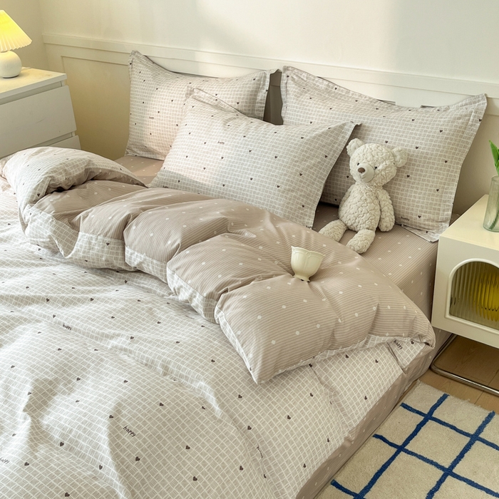 91家纺网 家纺一手货源 找家纺 2024新款小清新全棉印花四件套-68系列 D好心情