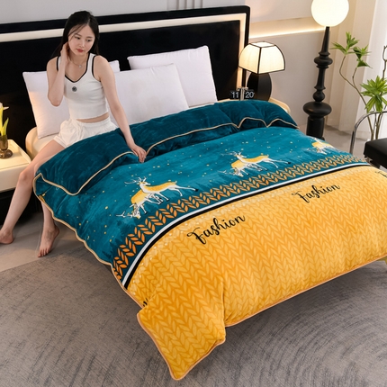 91家纺网 家纺一手货源 找家纺 （总）千嘻汇家纺 2025新款牛奶绒金貂法莱绒单被套