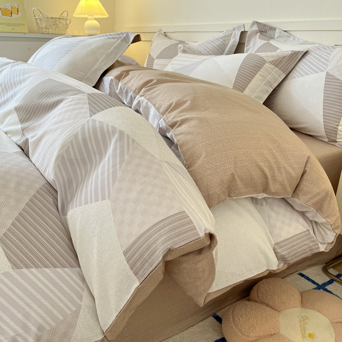 91家纺网 家纺一手货源 找家纺 2024新款小清新全棉印花四件套-68系列 D贝尔