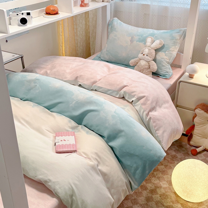 91家纺网 家纺一手货源 找家纺 2024新款小清新全棉印花学生宿舍三件套-68系列 B遐想