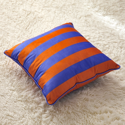 91家纺网 家纺一手货源 找家纺 （总）美茉家居 2024新款丝绒彩条方形抱枕