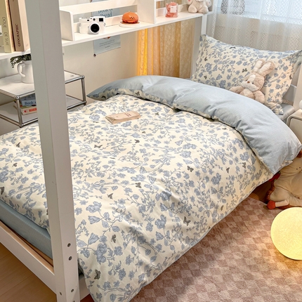 91家纺网 家纺一手货源 找家纺 （总）2024新款小清新全棉印花学生宿舍三件套-68系列
