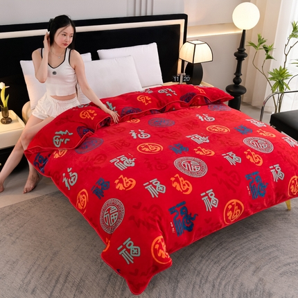 91家纺网 家纺一手货源 找家纺 （总）千嘻汇家纺 2025新款牛奶绒金貂法莱绒单被套