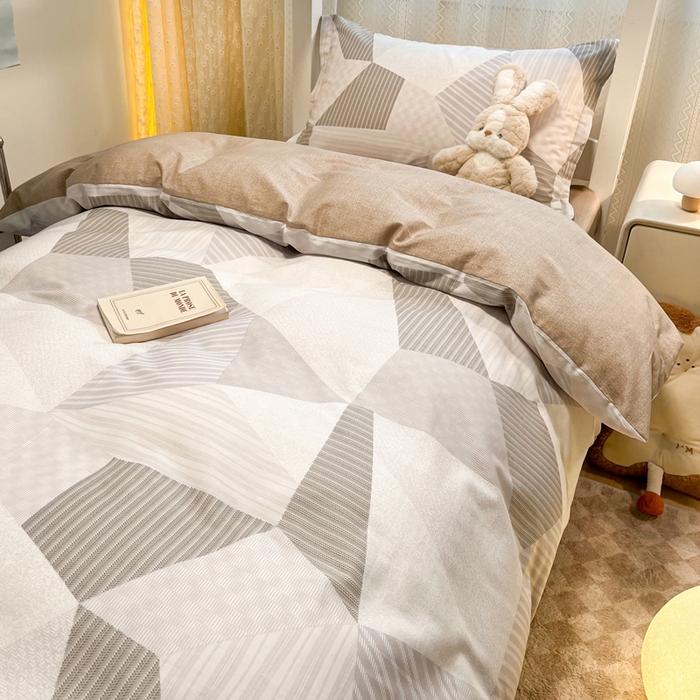 91家纺网 家纺一手货源 找家纺 2024新款小清新全棉印花学生宿舍三件套-68系列 D贝尔