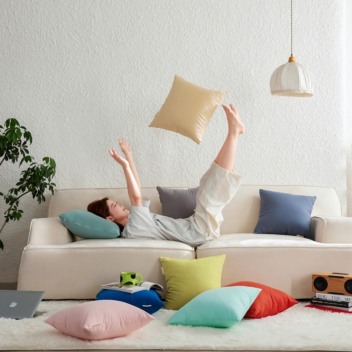 91家纺网 家纺一手货源 找家纺 （总）美茉家居 2024新款纯棉素色帆布方形抱枕