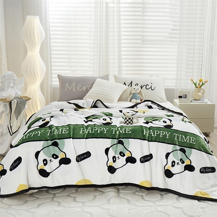 91家纺网 家纺一手货源 找家纺 （总）肖恩毯业 2025新款印花云貂绒毛毯沙发盖毯午睡毯子