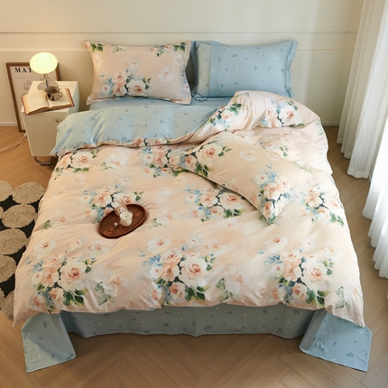 91家纺网 家纺一手货源 找家纺 （总）2024新款小清新全棉印花四件套-68系列