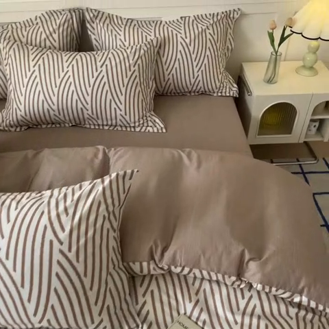 91家纺网 家纺一手货源 找家纺 2024新款小清新全棉印花四件套-68系列 D里斯本