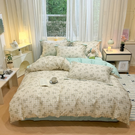 91家纺网 家纺一手货源 找家纺 （总）2024新款小清新全棉印花四件套-68系列