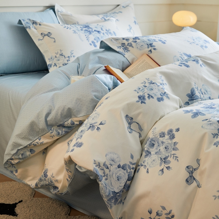 91家纺网 家纺一手货源 找家纺 2024新款小清新全棉印花四件套-68系列 F春宛